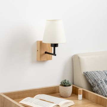 Brilagi - Настінна лампа NUBILA WOOD 1xE27/25W/230V дуб/кремовий