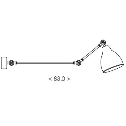 Brilagi - Настінна лампа QUILL 1xE27/40W/230V, 83 см, чорна