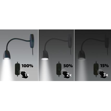 Brilagi - Настінна LED лампа з регулюванням яскравості LED/4W/230V чорний