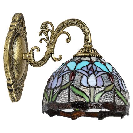 Брілагі - настінна вітражна лампа ЛОРАС у стилі Тіффані 1×Е27/40 Вт/230 В