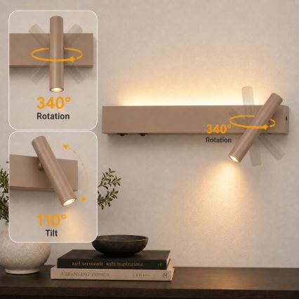 BRILAGI - настінний LED точковий світильник ARLIX LED/3W/230V + LED/7W бежевий CRI 90