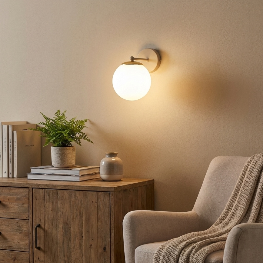 Brilagi - Настінний світильник 1xE27/60W/230V бежевий/золотий