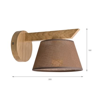 Brilagi - Настінний світильник ANTHONY 1xE14/40W/230V дуб/коричневий