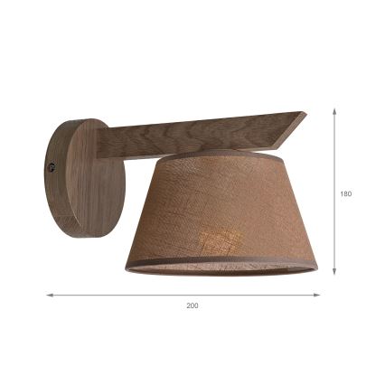Brilagi - Настінний світильник ANTHONY 1xE14/40W/230V дуб/коричневий