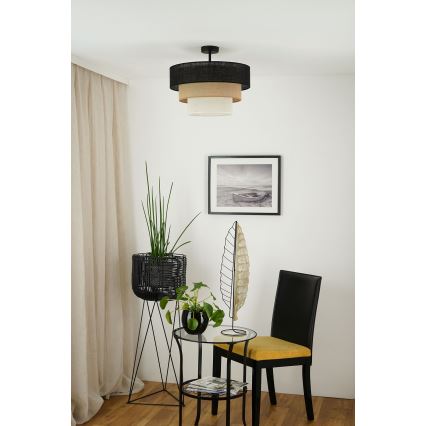 Brilagi - Накладна люстра ASPEN LUNETA 1xE27/15W/230V діаметром 45 см чорна/бежево-кремова