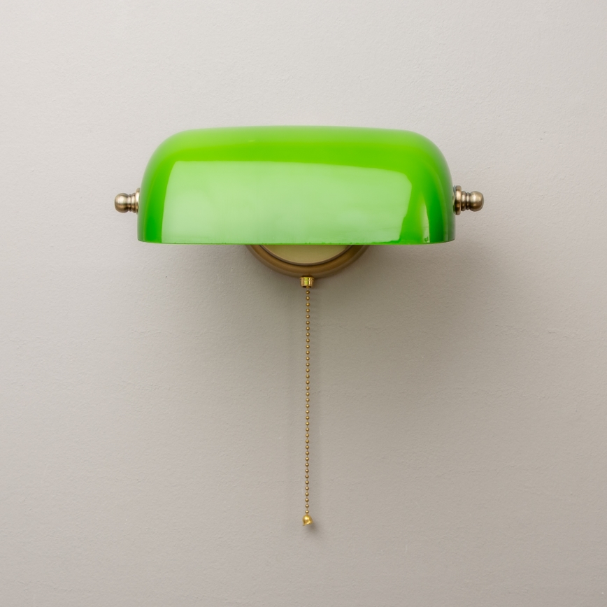 Brilagi - Настінний світильник BANK OFFICE 1xE27/60W/230V латунь/зелений
