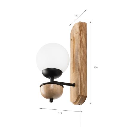 Brilagi - Настінний світильник COTTAGE 1xG9/40W/230V дуб/білий