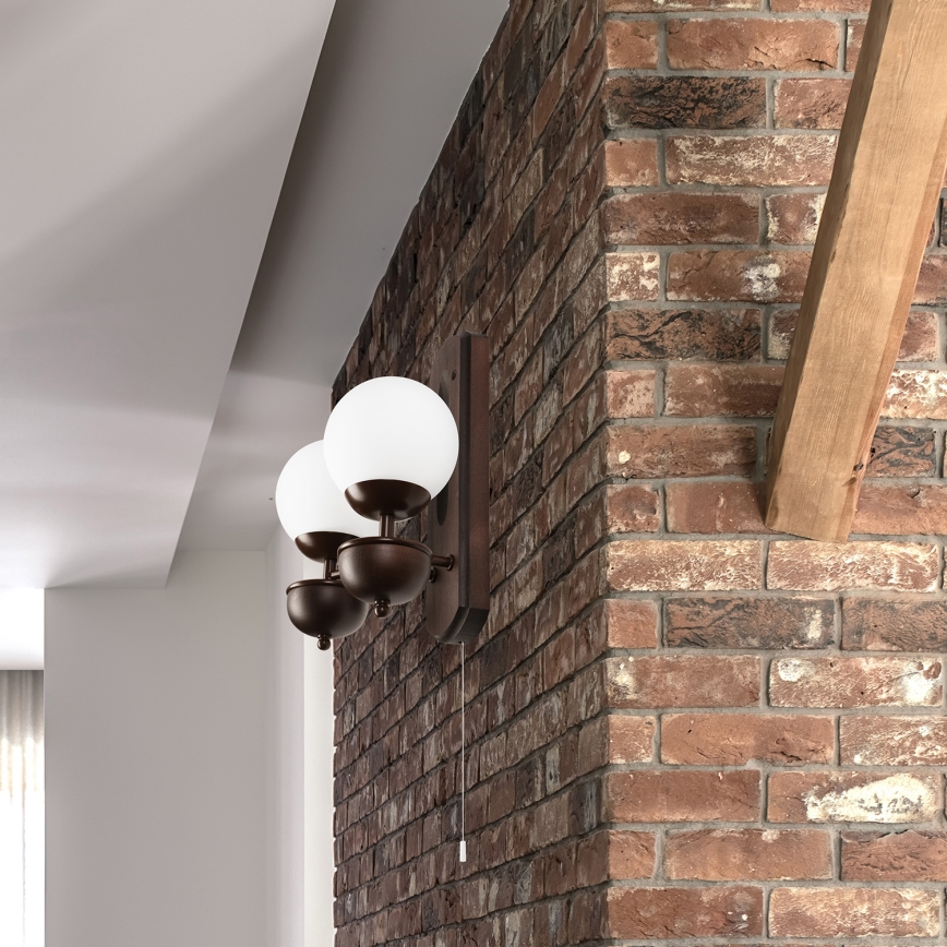 Brilagi - Настінний світильник COTTAGE 2xG9/40W/230V бук/білий