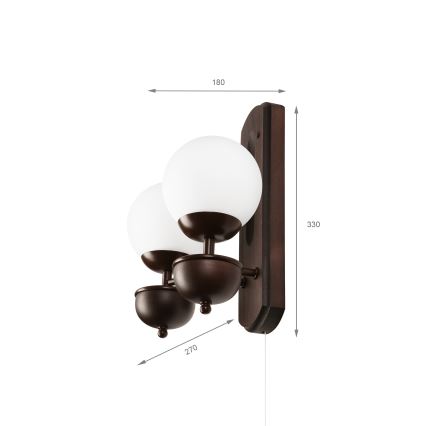 Brilagi - Настінний світильник COTTAGE 2xG9/40W/230V бук/білий