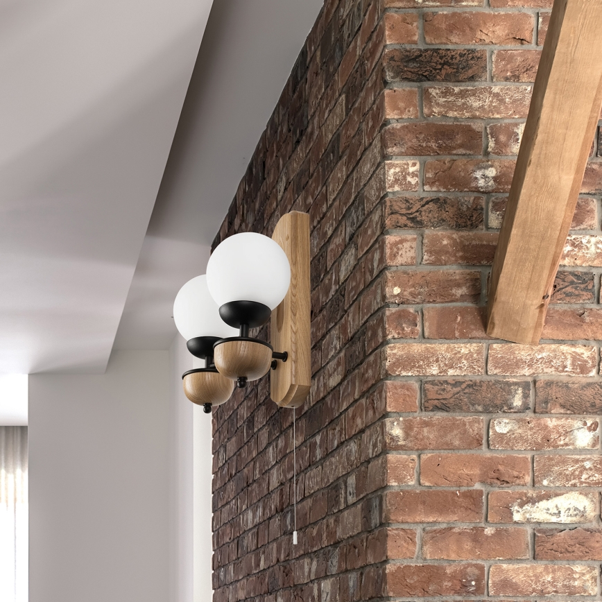 Brilagi - Настінний світильник COTTAGE 2xG9/40W/230V дуб/білий