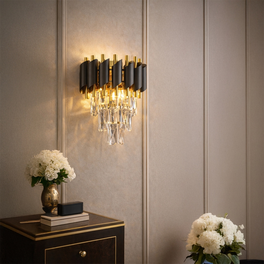 Brilagi - Настінний світильник ECLIPSE 2xE14/10W/230V чорний/золотий