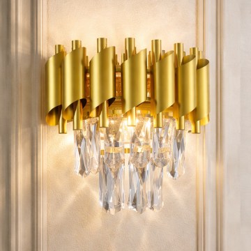 Брілагі - настінний світильник ECLIPSE 2xE14/10W/230V золотий