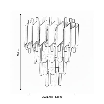 Брілагі - настінний світильник ECLIPSE 2xE14/10W/230V золотий