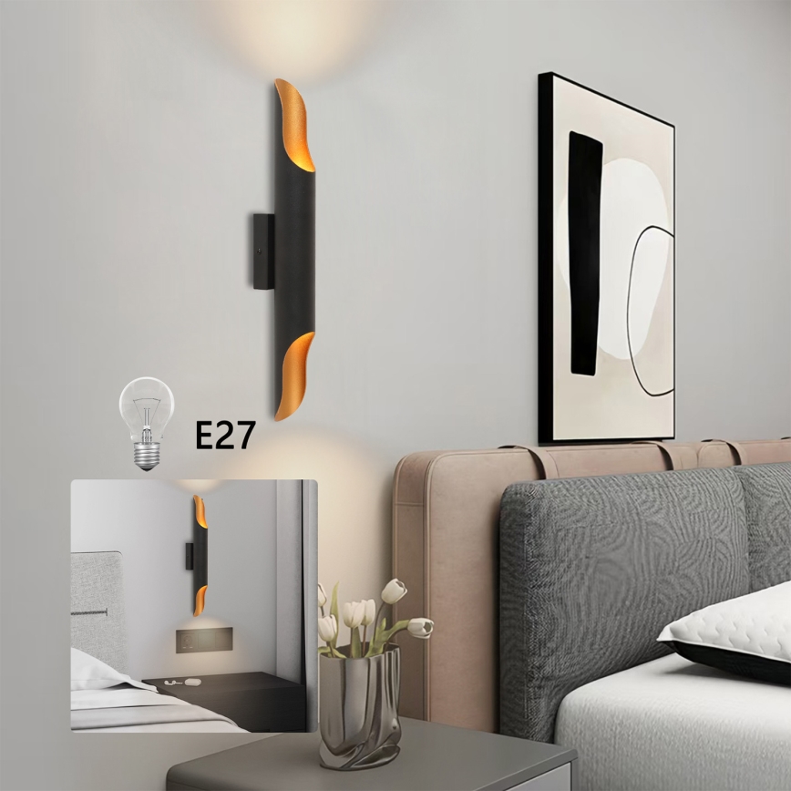 Brilagi - Настінний світильник KALMAR 2xE27/40W/230V чорний/бронзовий