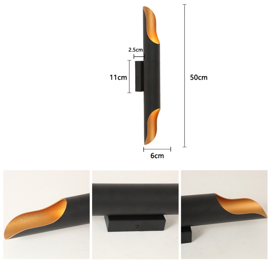 Brilagi - Настінний світильник KALMAR 2xE27/40W/230V чорний/бронзовий