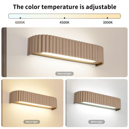 BRILAGI - настінний світильник LED з регулюванням яскравості FALCON MODERN LED/14W/230V 3000-6000K 40 см бежевий + пульт дистанційного керування