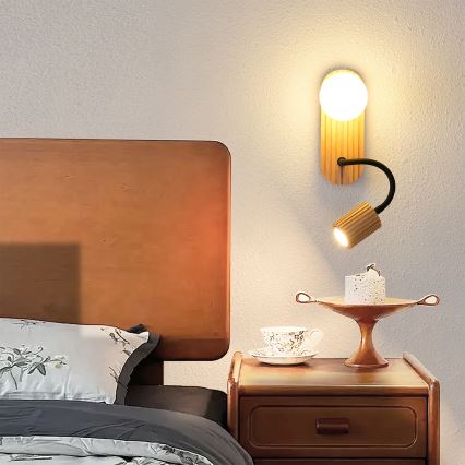 Brilagi - Настінний світильник MODERN WOOD 1xG9/5W/230V + 1xGU10/8W дерево