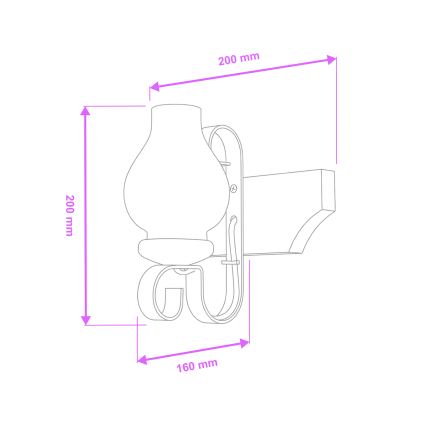 Brilagi - Настінний світильник QUEEN 1xE14/40W/230V бук