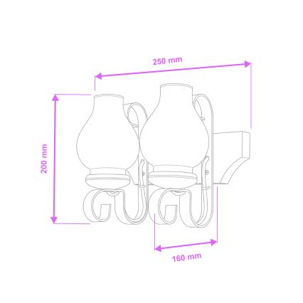 Brilagi - Настінний світильник QUEEN 2xE14/40W/230V бук