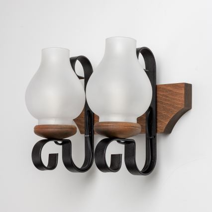 Brilagi - Настінний світильник QUEEN 2xE14/40W/230V бук/волоський горіх