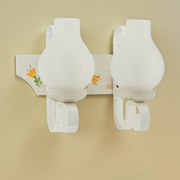 Brilagi - Настінний світильник QUEEN 2xE14/40W/230V бук/кремовий