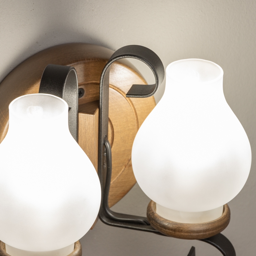 Brilagi - Настінний світильник ROATA APLICA 2xE14/40W/230V бук/волоський горіх