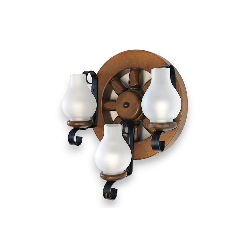 Brilagi - Настінний світильник ROATA APLICA 3xE14/40W/230V бук/волоський горіх