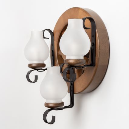 Brilagi - Настінний світильник ROATA APLICA 3xE14/40W/230V бук/волоський горіх