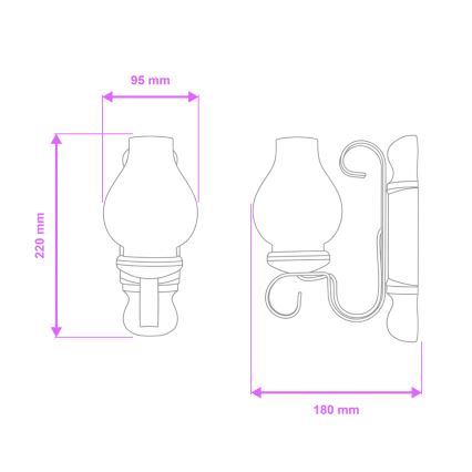 Brilagi - Настінний світильник RUSTIC 1xE14/40W/230V бук