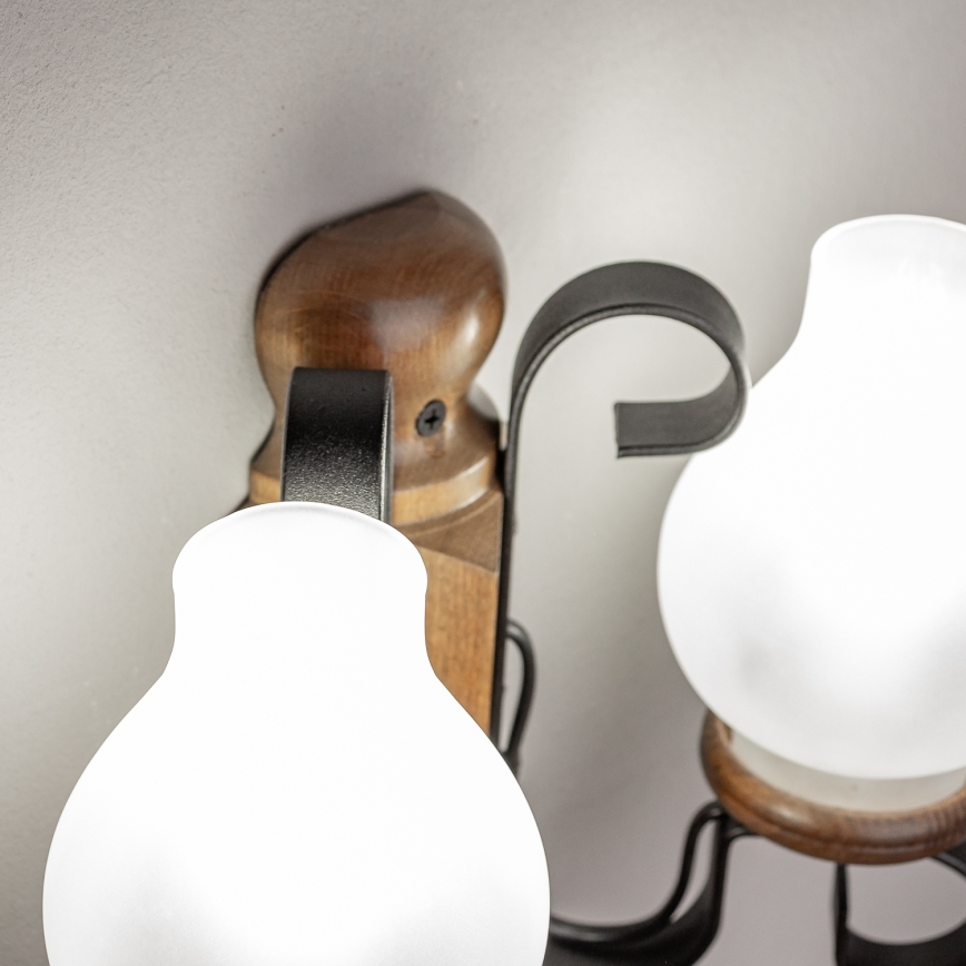 Brilagi - Настінний світильник RUSTIC 2xE14/40W/230V бук/волоський горіх