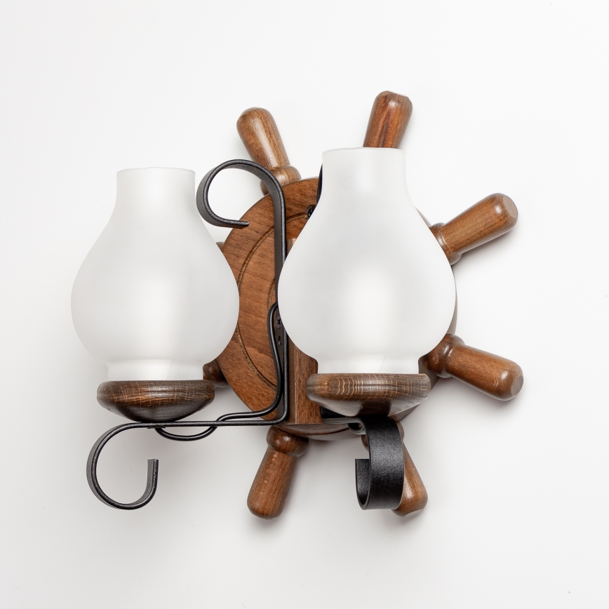 Brilagi - Настінний світильник TIMONA 2xE14/40W/230V бук/волоський горіх