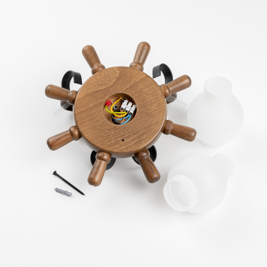 Brilagi - Настінний світильник TIMONA 2xE14/40W/230V бук/волоський горіх