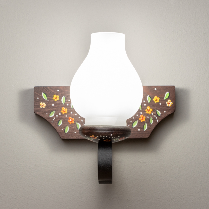 Брілагі - Настінний світильник КВІН 1xE14/40W/230V бук/венге