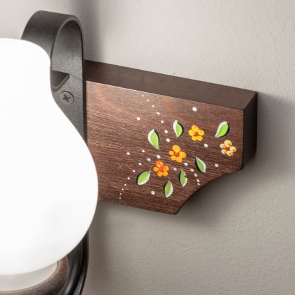 Брілагі - Настінний світильник КВІН 1xE14/40W/230V бук/венге