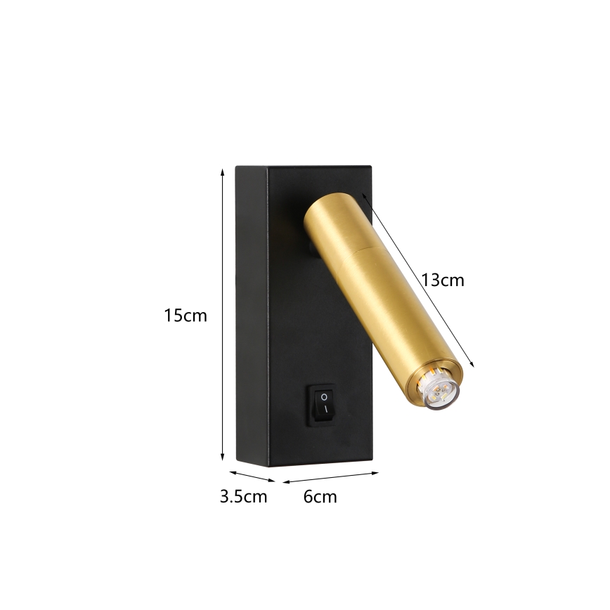Brilagi - Настінний точковий LED світильник MAYA 1xG9/7W/230V чорний/золотистий