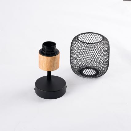 Brilagi - Настінний точковий світильник BASKLITE 1xE27/15W/230V дерев'яний/чорний