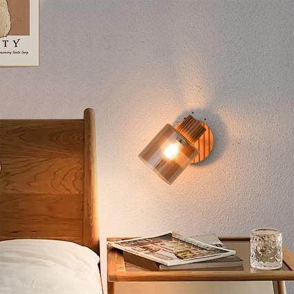 Brilagi - Настінний точковий світильник HYGGE 1xE14/15W/230V дерев'яний/димчастий