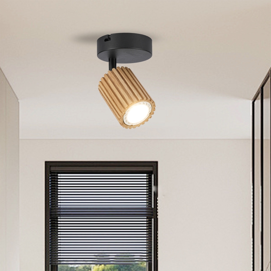 Brilagi - Настінний точковий світильник MODERN WOOD 1xGU10/8W/230V дерево/чорний