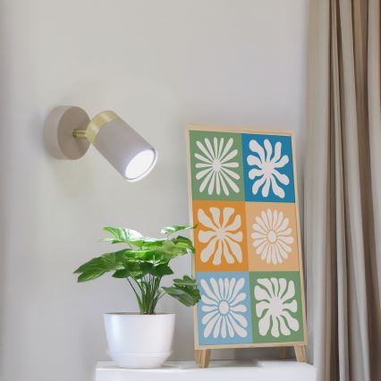 Brilagi - Настінний точковий світильник POKER 1xGU10/25W/230V бежевий/золотий