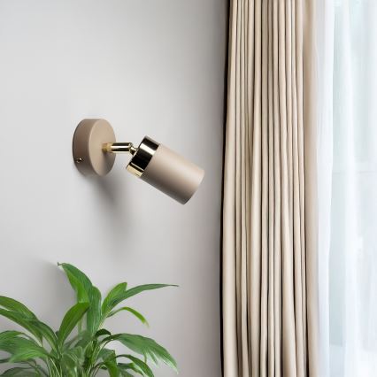 Brilagi - Настінний точковий світильник POKER 1xGU10/25W/230V бежевий/золотий