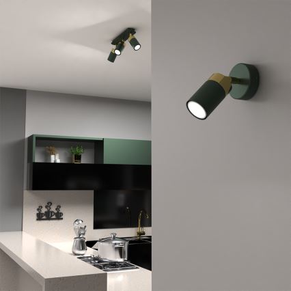 Brilagi - Настінний точковий світильник POKER 1xGU10/25W/230V зелений/золотий