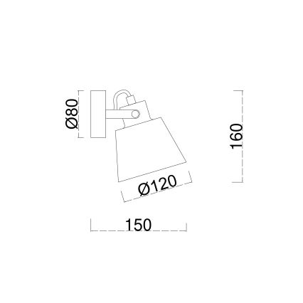 Brilagi - Настінний точковий світильник TECHNO 1xE27/60W/230V чорний