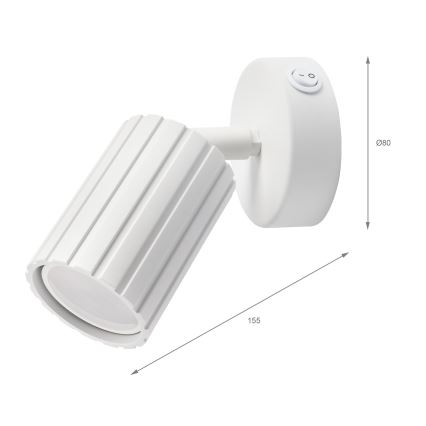 Брілагі - Настінний точковий світильник КРІСПІНА 1xGU10/10W/230V білий