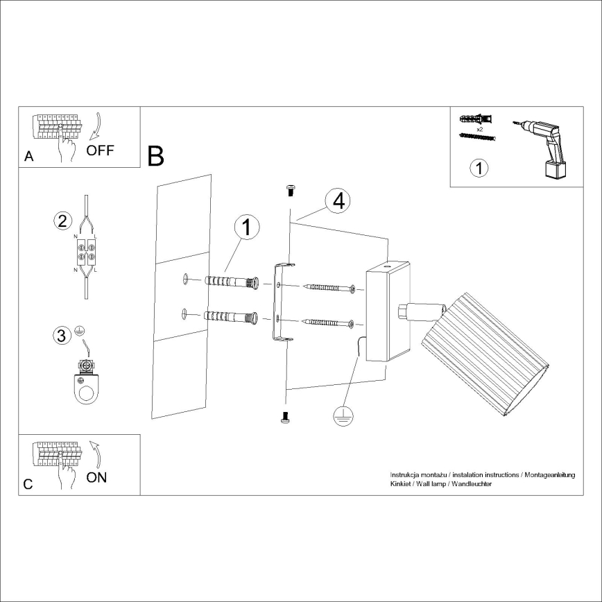 Brilagi - Настінний точковий світильник CRESTO 1xGU10/10W/230V золотий