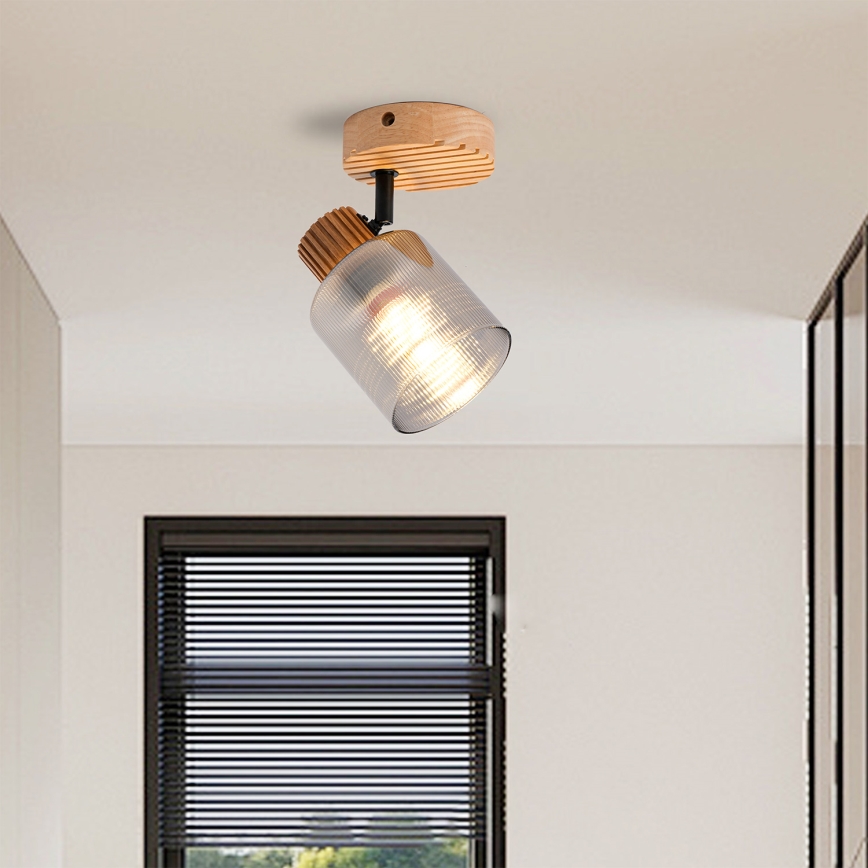 Brilagi - Настінний точковий світильник HYGGE 1xE14/15W/230V гевея/димчастий