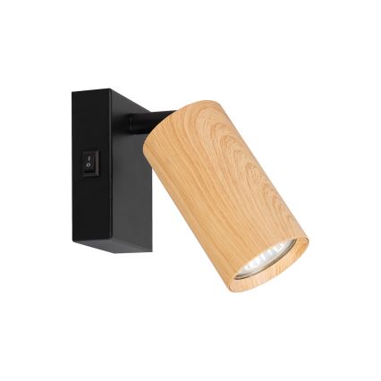 Brilagi - Настінний точковий світильник SELE 1xGU10/30W/230V чорний/дубовий декор