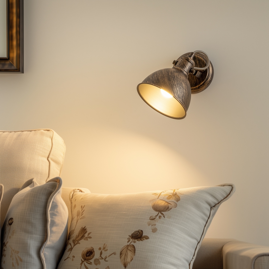 Brilagi - Настінний точковий світильник TECHNO 1xE27/60W/230V бронзовий/патина