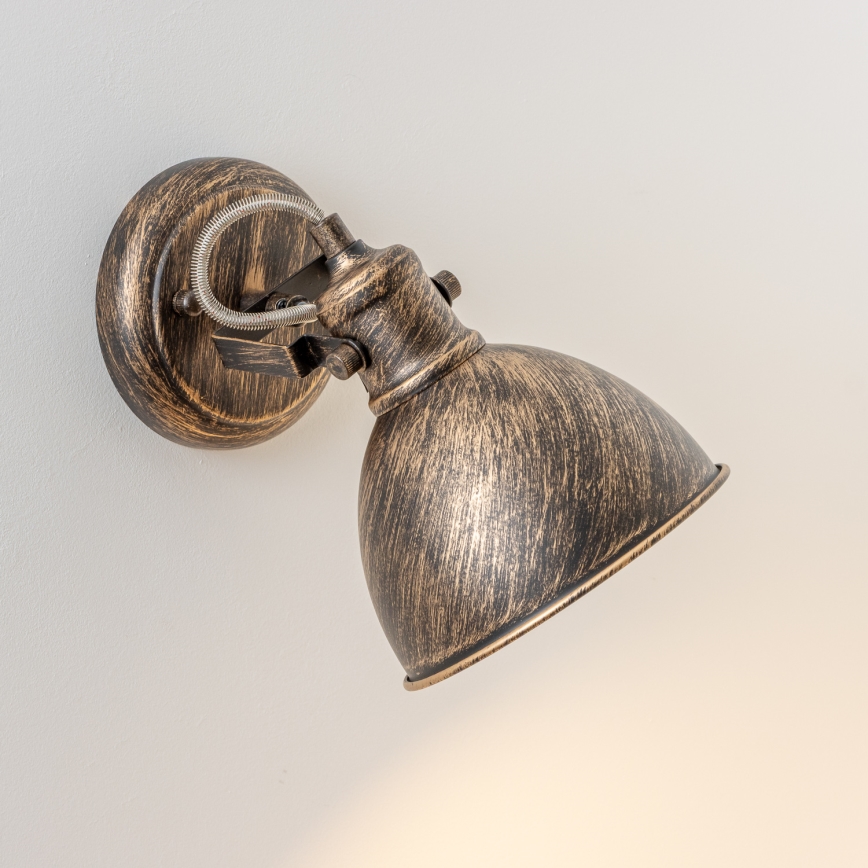 Brilagi - Настінний точковий світильник TECHNO 1xE27/60W/230V бронзовий/патина