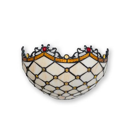 Brilagi - настінний вітражний світильник Tiffany, колір слонової кістки (IVORY), 1xE14/40W/230V
