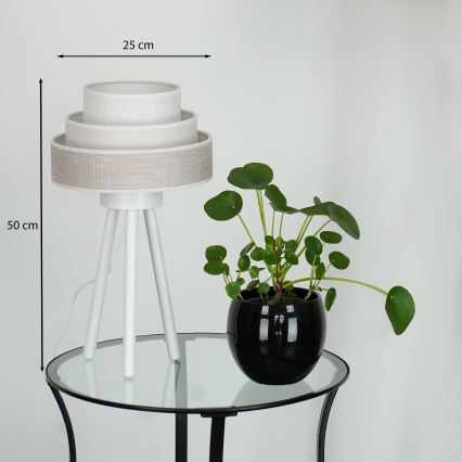 Brilagi - Настольная лампа ALASKA LUNETA 1xE27/15W/230V серая/кремовая